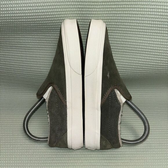 Vans Classic Slip On Shoes Suede Sherpa Lined Women’s Size 6 508182 Green - Picture 5 of 9